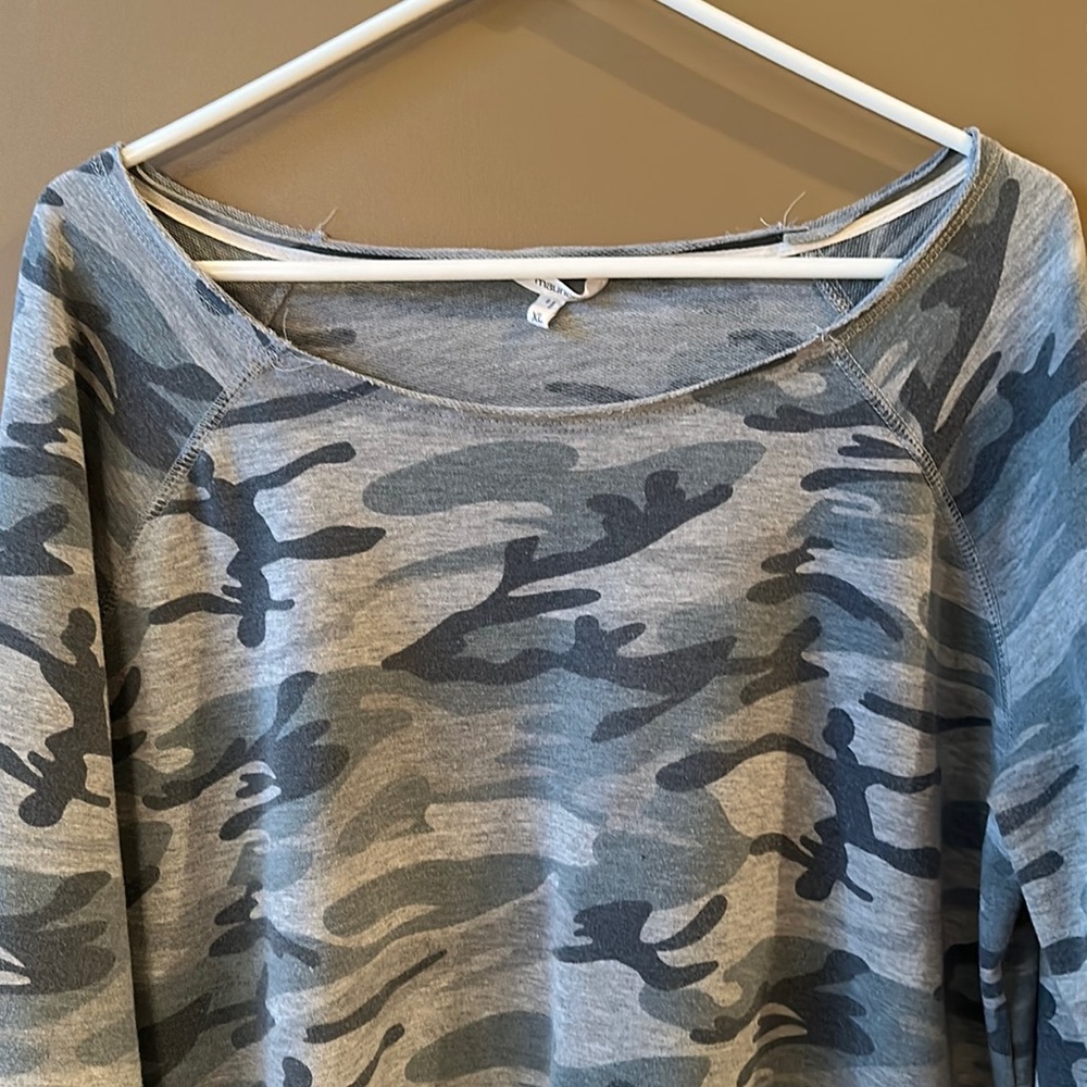 Maurice’s faded camo boat neck long sleeve